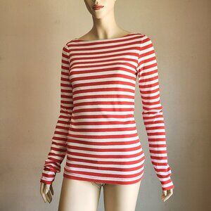Red & White Stripes Knit Top